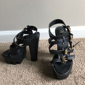 Black platform heels